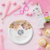 Huwelijk Bloemen Disco Bal Elegant Chic Papieren Bordje (Feest)