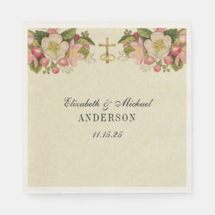 Huwelijk Bloemen Kruisbeeld  Kersenbloesems Servet