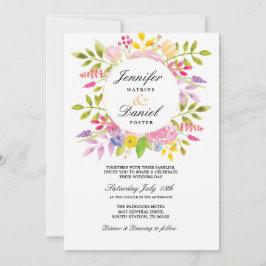 Huwelijk Bloemen Uitnodiging Elegante Formele Uitn