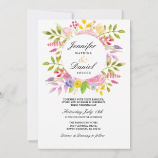 Huwelijk Bloemen Uitnodiging Elegante Formele Uitn