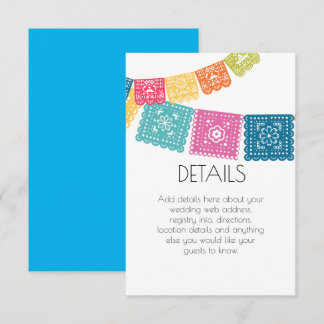 Huwelijk - Boda Trouwdag Papel Picado Details Kaar Bedankkaart