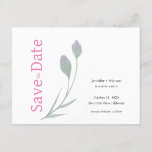 Huwelijk Calligrafie Bloemen Zwart Wit Aankondigingskaart