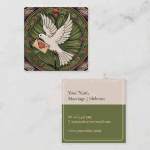 Huwelijk Celebrant Art Nouveau Style Vierkante Visitekaartje