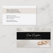 Huwelijk Celebrant eenvoudig zwart en beige Visitekaartje (Voorkant / Achterkant)