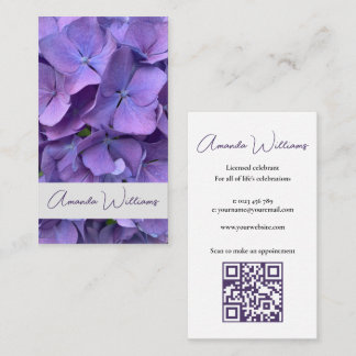 Huwelijk Celebrant Simple Mauve Floral Visitekaartje