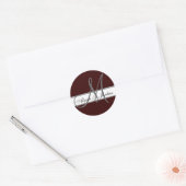 Huwelijk Custom Monogram & Namen Chocolade Seal Ronde Sticker (Envelop)