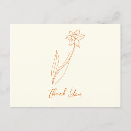 Huwelijk Dank u Daffodil Briefkaart