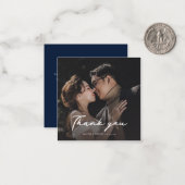 Huwelijk Dank u Elegant Fotoscript Custom Notitiekaartje (Voorkant / Achterkant in situ)