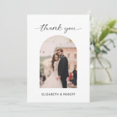 Huwelijk Dank u Moderne Foto Arch QR Code Bedankkaart (Staand voorkant)