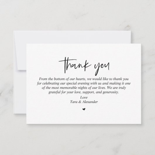 Huwelijk Dank u, moderne minimalistische Kaart (Voorkant)