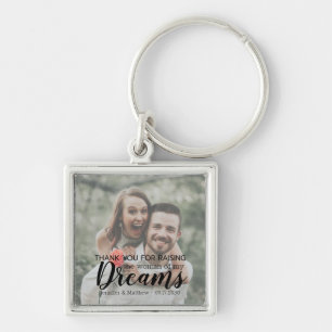 Huwelijk Dank u Ouders van de bruid Foto Sleutelhanger