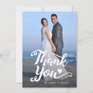 Huwelijk Dank u | Script boven Photo-Briefkaart Kaart