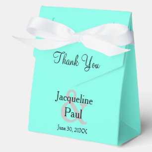 Huwelijk Dank u voor Turquoise Blauwe Naam Bedankdoosjes