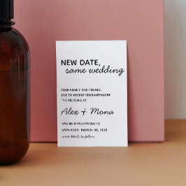 Huwelijk datumwijziging ansichtkaart briefkaart
