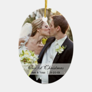 Huwelijk  | Eerste kerstfotoversiering Keramisch Ornament