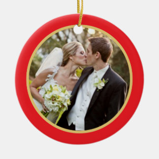 Huwelijk  | Eerste kerstfotoversiering Keramisch Ornament