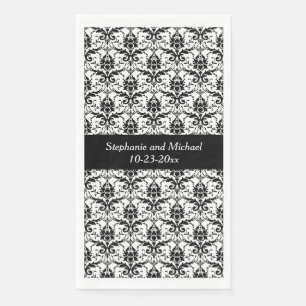 Huwelijk Elegant Damask Bruid Bruidegom Hand of Ba Servet