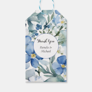 Huwelijk Elegant Minimalist Classic Blauw Dank u Cadeaulabel