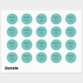 Huwelijk Elegant Minimalist Classic Blauw Dank u Ronde Sticker (Vel)