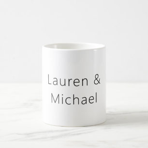 Huwelijk Elegant Minimalistische Plain Zwart Wit Koffiemok