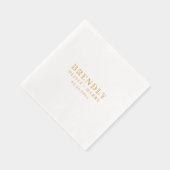 Huwelijk Elegant Monogram Namen Gouden Folie Serve Folie Servetten (Rechts)