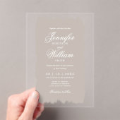 Huwelijk Elegant Romantisch Script Champagne Paint Acryl Uitnodigingen (Insitu (Draagbaar))