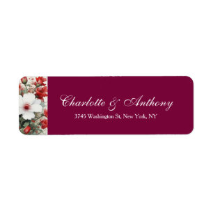 Huwelijk Elegante Creatieve Bloemen Minimalist Etiket