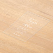 Huwelijk Elegante Romaanse Script Typografie Wit Acryl Uitnodigingen (Laagn)