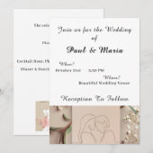 Huwelijk Elegante Uitnodiging (Voorkant / Achterkant)