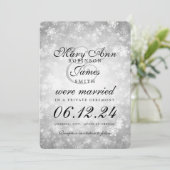 Huwelijk / Elopement Zilver Winter Wonderland Kaart (Staand voorkant)