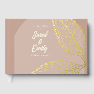 Huwelijk Folie Soft Mocha Brown Guestbook Gastenboek