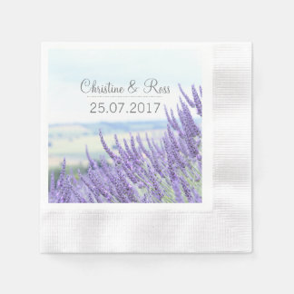 Huwelijk gepersonaliseerde lavendel servetten