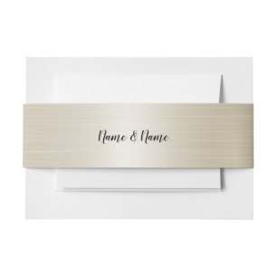 Huwelijk Gouden Brons Glanzend Elegant Uitnodigingen Wikkel