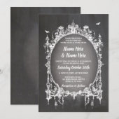 Huwelijk Halloween Horror Gothic Lijst Uitnodigen Kaart (Voorkant / Achterkant)