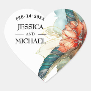 💓❤️ Huwelijk Hibiscus Serenade Paradise Hart Sticker
