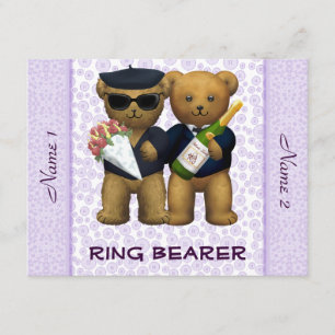 Huwelijk Homopare - Ringendrager - Knuffelbeertjes Kaart