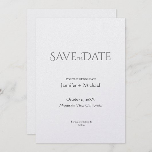 Huwelijk huwelijk minimalistische kalligrafie scri save the date (Voorkant / Achterkant)