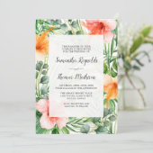 Huwelijk in het Paradijs Tropische Hibiscus Bloeme Kaart (Staand voorkant)