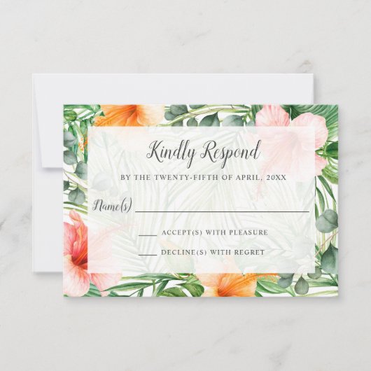 Huwelijk in het paradijs Tropische RSVP (Voorkant)