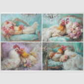 Huwelijk Kip Collage Decoupage Tissuepapier (Voorkant)