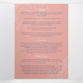 Huwelijk koraal blauwe vlinders all-in-one drieluik uitnodiging (Binnenkant midden)