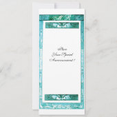 Huwelijk LIEFDE PAUW MONOGRAM Turquoise Wit Progra (Achterkant)