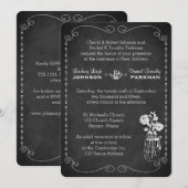 Huwelijk | Mason Jar, Flowers, Scroll | Chalkboard Kaart (Voorkant / Achterkant)