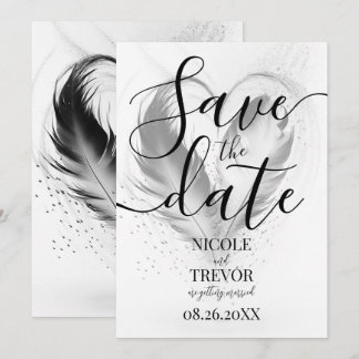 Huwelijk met op maat gemaakte hartveren save the date