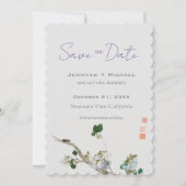 Huwelijk Minimalistische kalligrafie Floral Save The Date (Voorkant)
