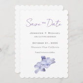 Huwelijk Minimalistische kalligrafie Floral Save The Date (Voorkant / Achterkant)