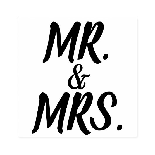 HUWELIJK MR EN MRS SCRIPT RUBBER STEMPEL (Afrduk)