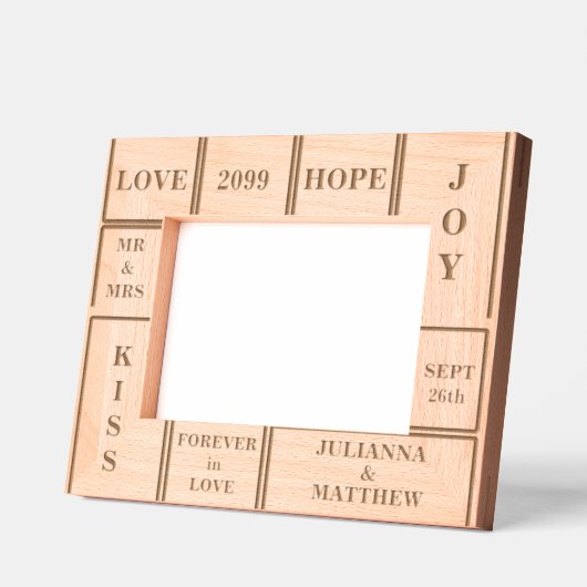 Huwelijk of Jubileum aangepaste tekst 7x5 Gegraveerde Lijstjes (Links)