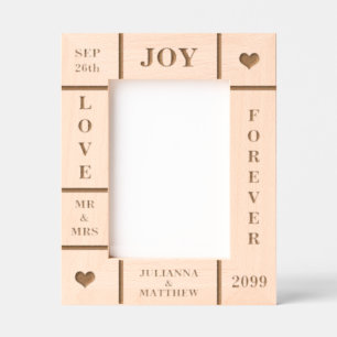 Huwelijk of Jubileum aangepaste tekst Vert 5x7 Gegraveerde Lijstjes