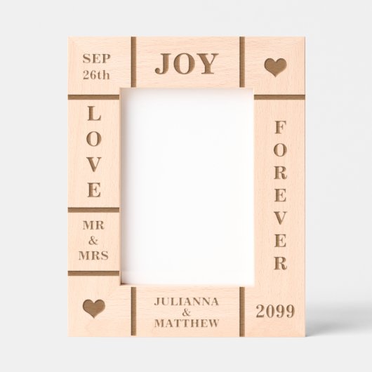 Huwelijk of Jubileum aangepaste tekst Vert 5x7 Gegraveerde Lijstjes (Voorkant)